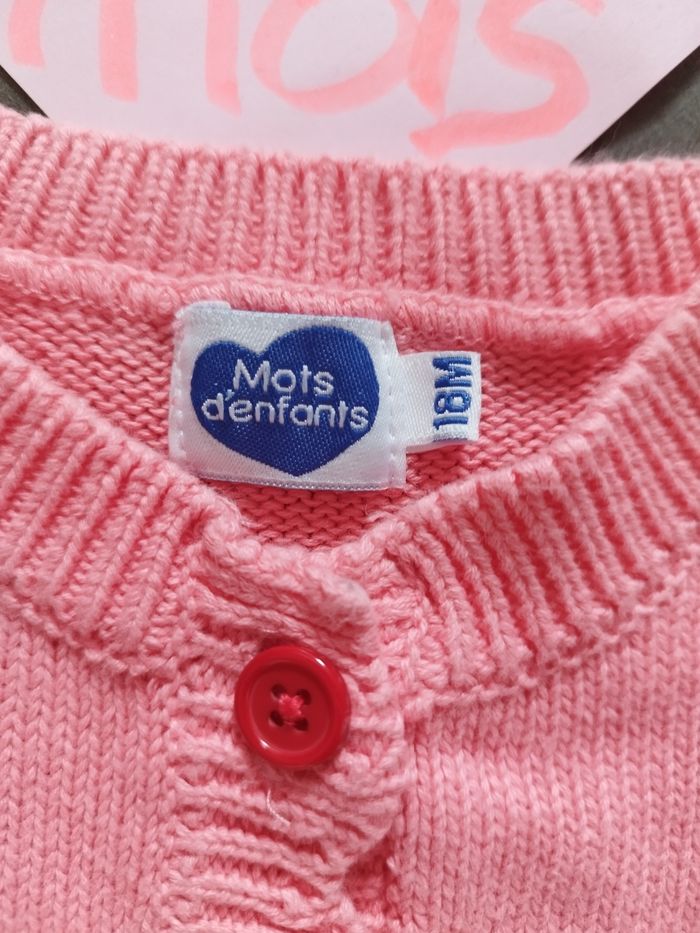 Gilet rose boutons multicolores 18 mois - photo numéro 2