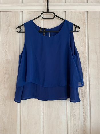 Top sans manches bleu - Mango -XS