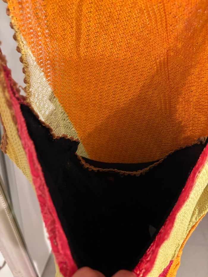 Robe deux-en-un originale dentelle & résille colorée - photo numéro 8