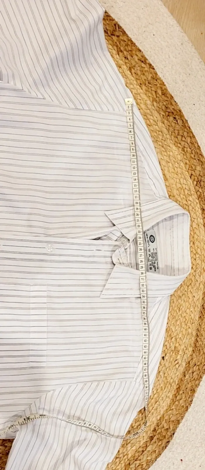 Chemise homme C&A rayée blanche/grise - Taille L - Très bon état - photo numéro 7