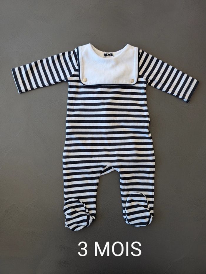 Pyjama rayé Jacadi neuf - Taille : 3 Mois