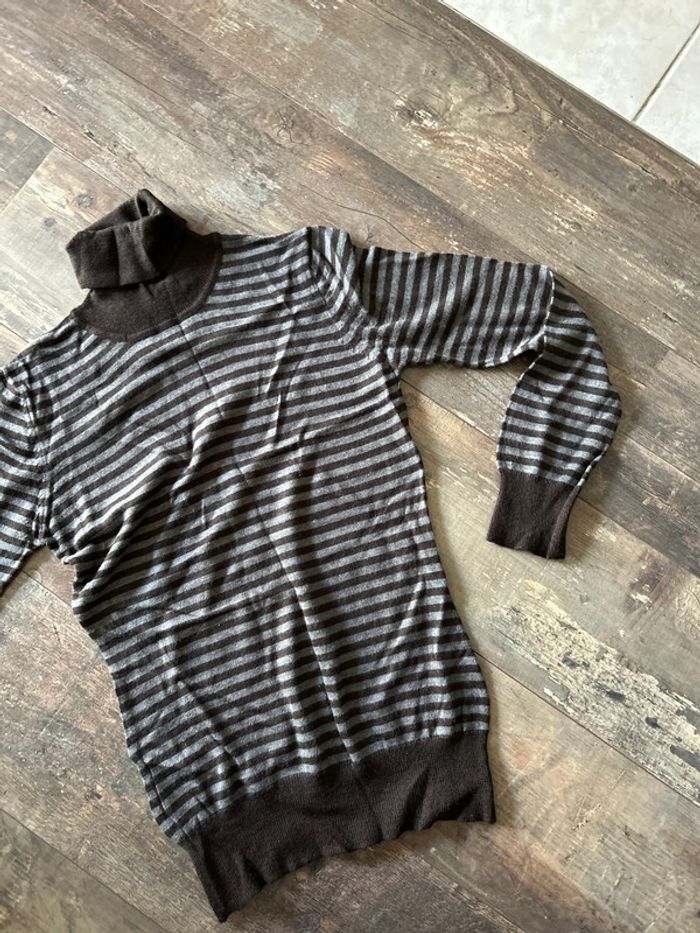 Pull rayé col rayé 50% laine mérinos - photo numéro 2
