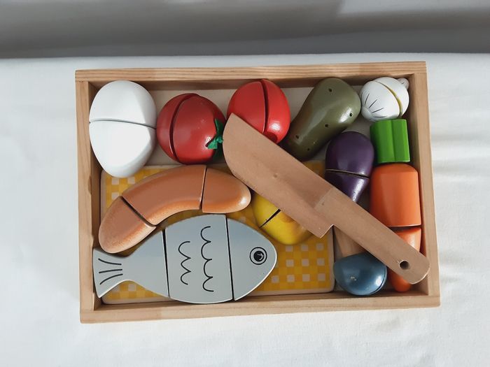 11 fruits et légumes en bois à découper - photo numéro 2