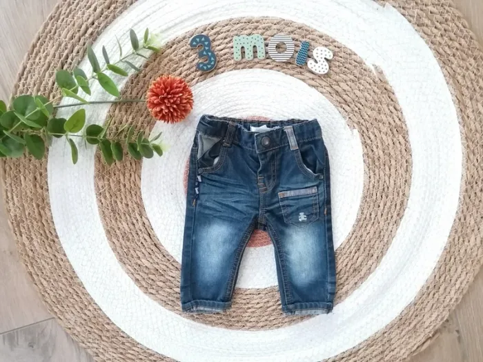 Ensemble jean + chemise manches longues - 3 mois - photo numéro 2