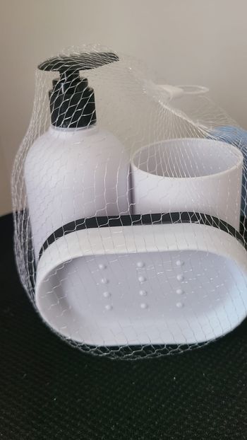 Set De 3 Accessoires De Salle De Bain "strip" 12cm Blanc