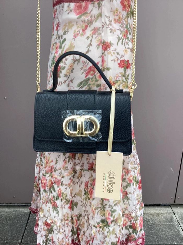 Petit sac à main noir Suie Valentini – Neuf avec étiquette – Cuir véritable - photo numéro 6
