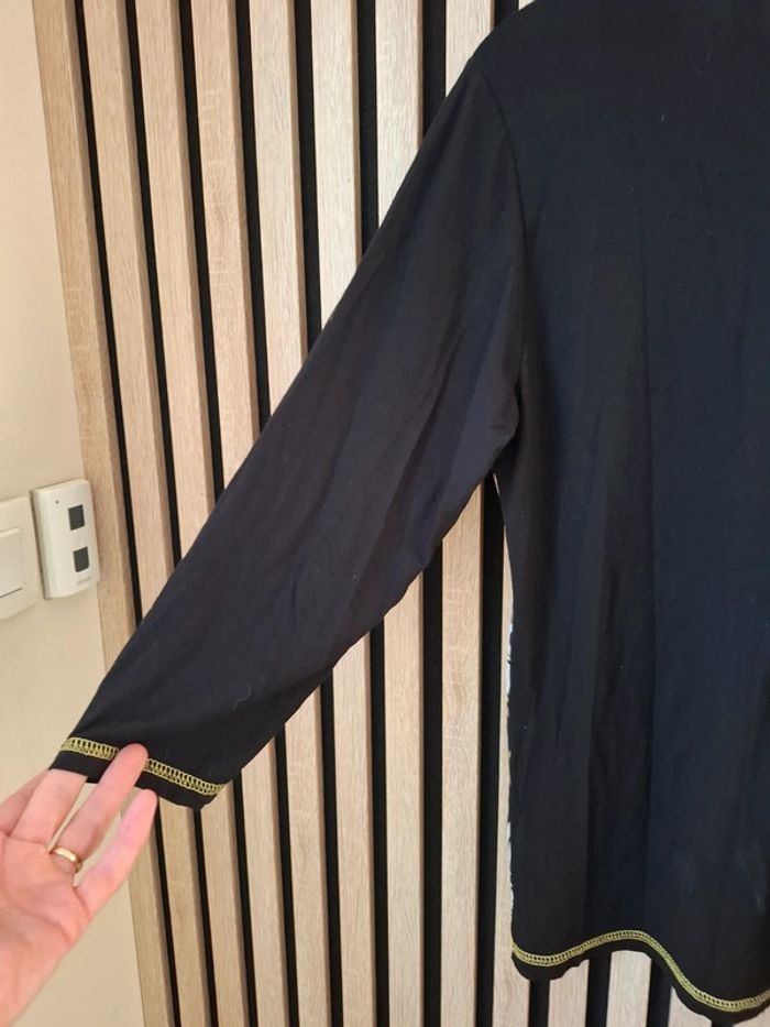 Blouse fluide noire imprimée motifs T40 - photo numéro 9