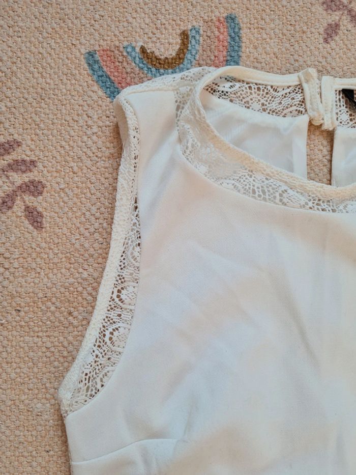 Robe blanc cassé zara trafaluc M - photo numéro 3