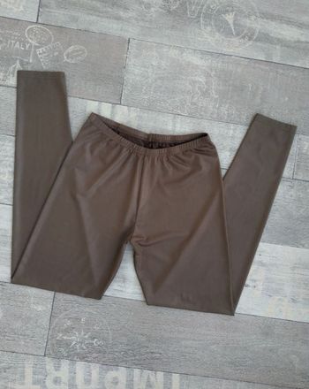 Legging fluide marron satiné