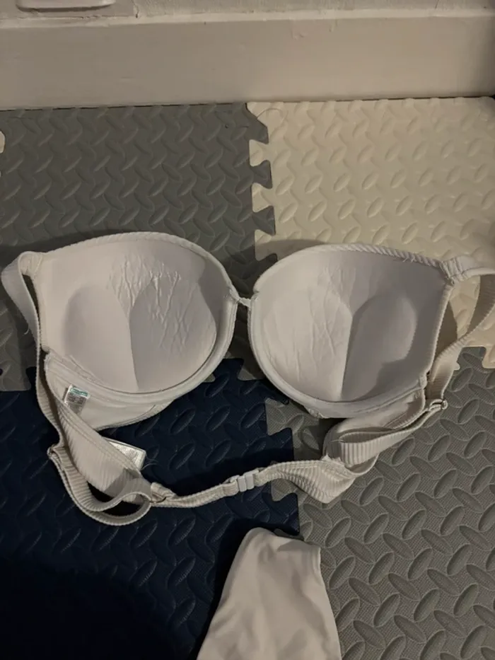 Ensemble bikini double push - up tanga blanc - photo numéro 7