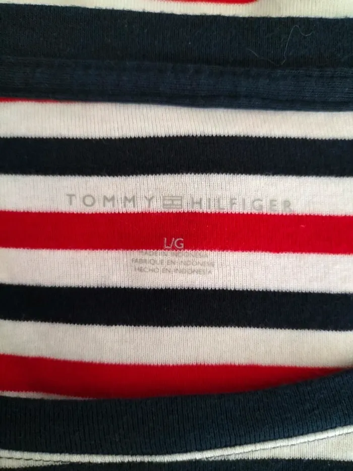 Pull Femmes Fin et Léger 100% Coton style Marinière - Tommy Hilfiger - Taille L - photo numéro 6