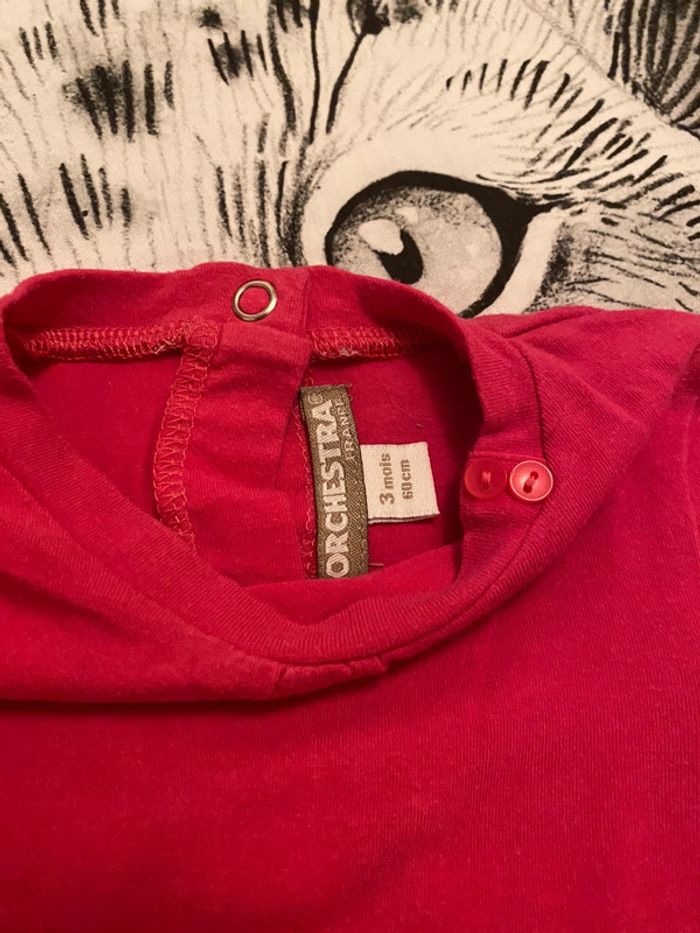 T-shirt taille manches longues, taille 3 mois, marque Orchestra. - photo numéro 4