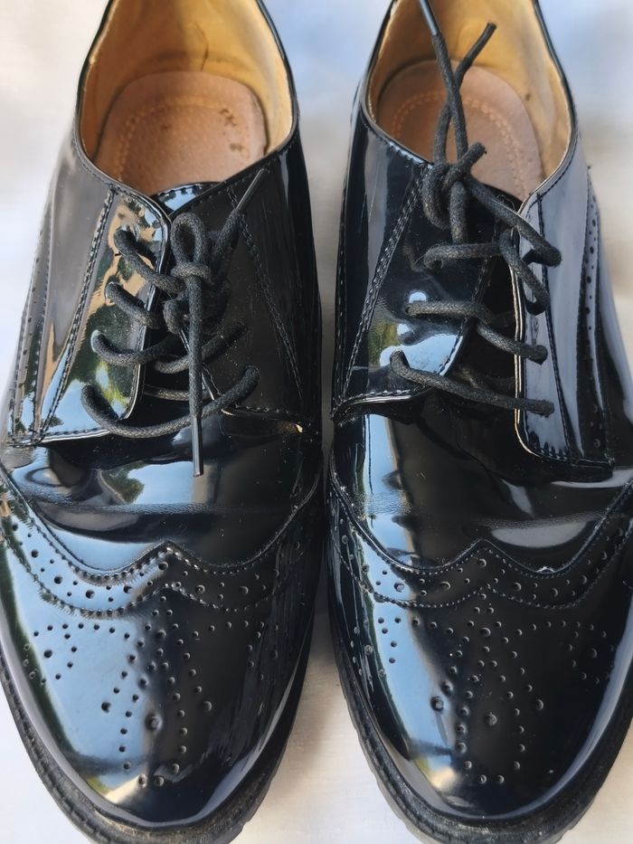 Richelieux oxford vernis noir P40 - photo numéro 2