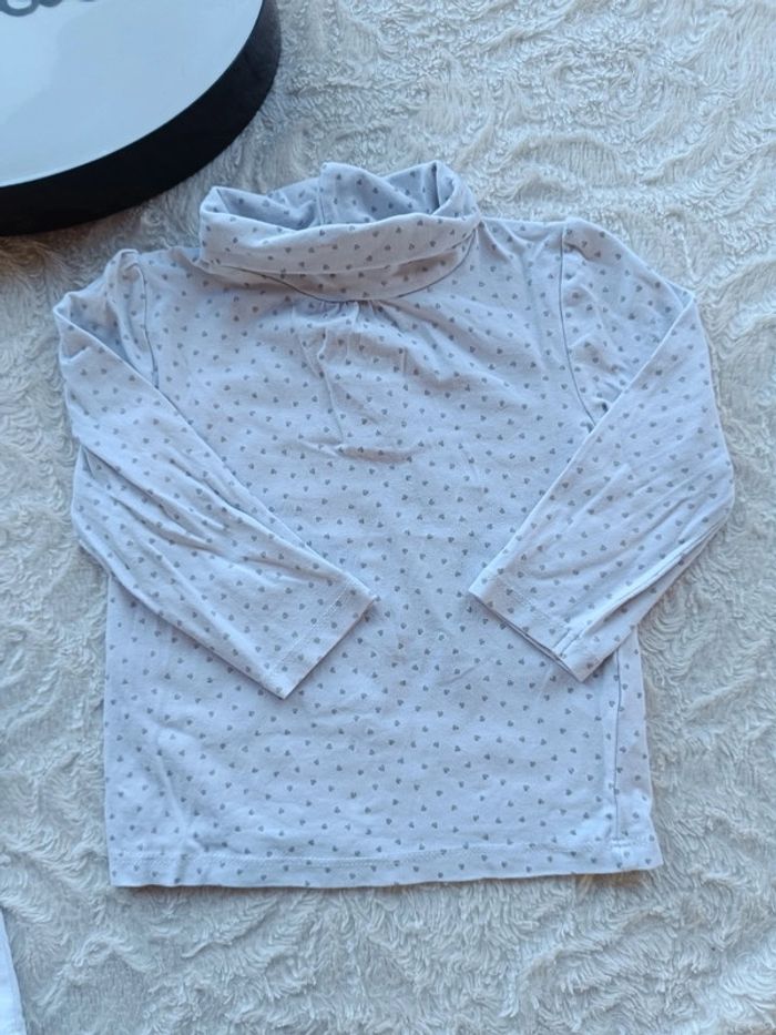 Lot de 2 sous pull col roulé Fille 18 mois cœur pois Kiabi - photo numéro 9