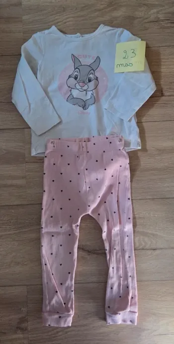 Pyjama 2 pièces fille en coton