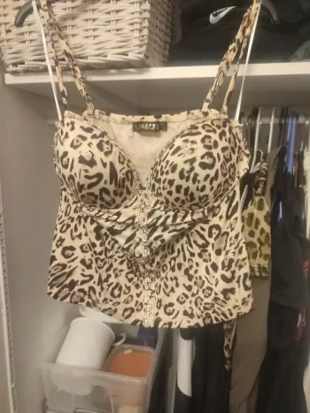 Top léopards doré strass M/L
