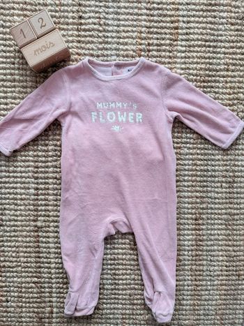 Pyjama velours Kiabi 12mois / 74cm
