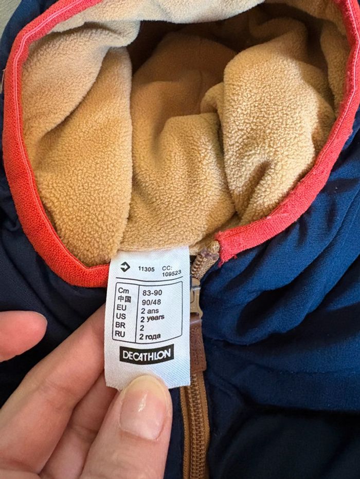 Doudoune quechua décathlon 2 ans marine et orange - photo numéro 3