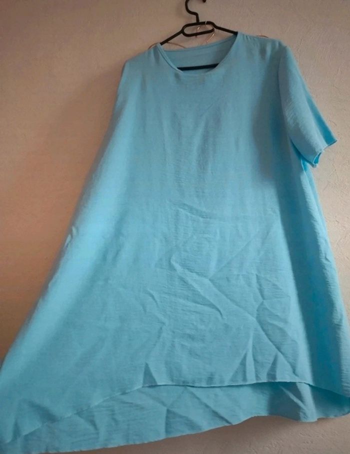 Robe tee-shirt Long asymétrique taille grand💖 - photo numéro 2