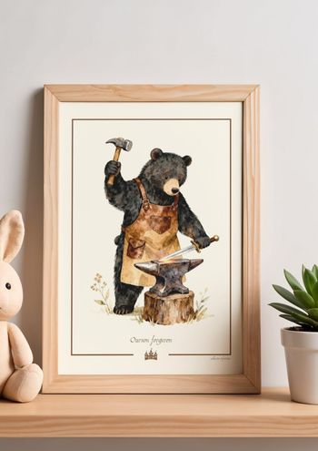 "Ourson forgeron" - Affiche pour enfants A4
