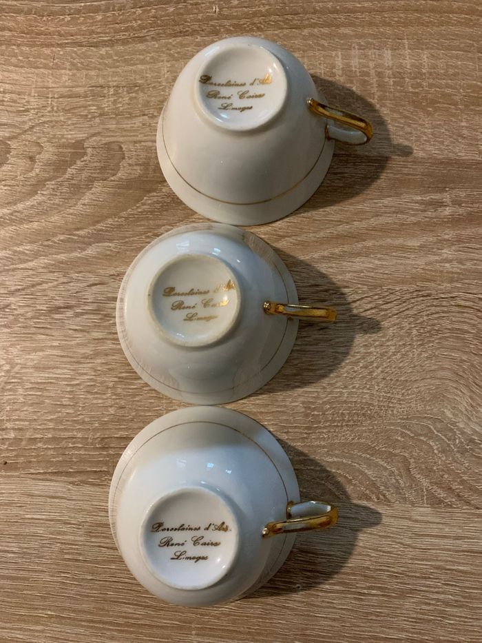 Tasses et sous tasses porcelaine rené Caire - photo numéro 5