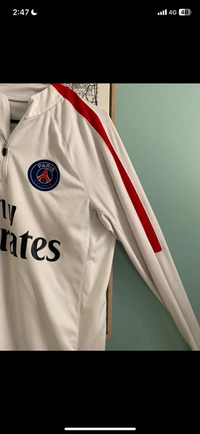 Haut entraînement PSG Nike - blanc Fly Emirates - taille M - officiel - photo numéro 2
