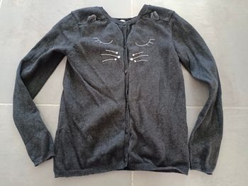 Gilet chat gris foncé 12 ans Du Pareil Au Même