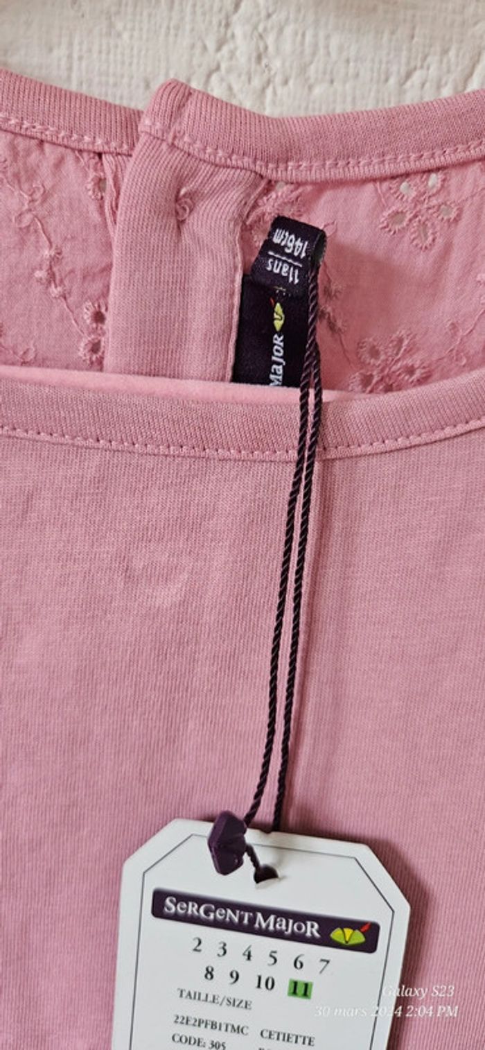 Tee-shirt manches courtes dos broderie anglaise 11A sgmj - photo numéro 4