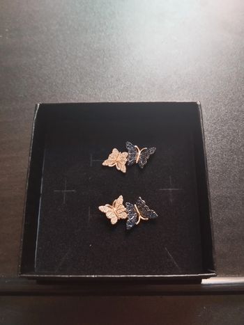 Boucles d'oreilles papillon avec coffret
