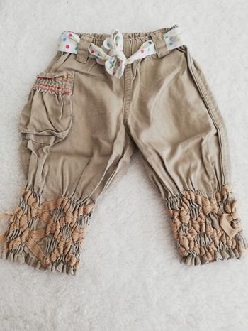 Pantalon fille beige 6 mois confetti