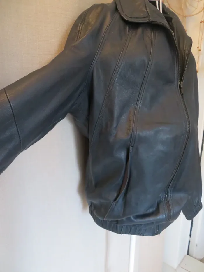 blouson en cuir vintage - photo numéro 2