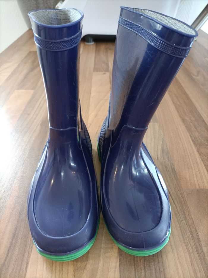 Bottes de pluie G&G bleu marine vert 29-30 - photo numéro 2