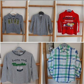 Lot 5  vêtements hauts veste gilet pull printemps 3 ans 