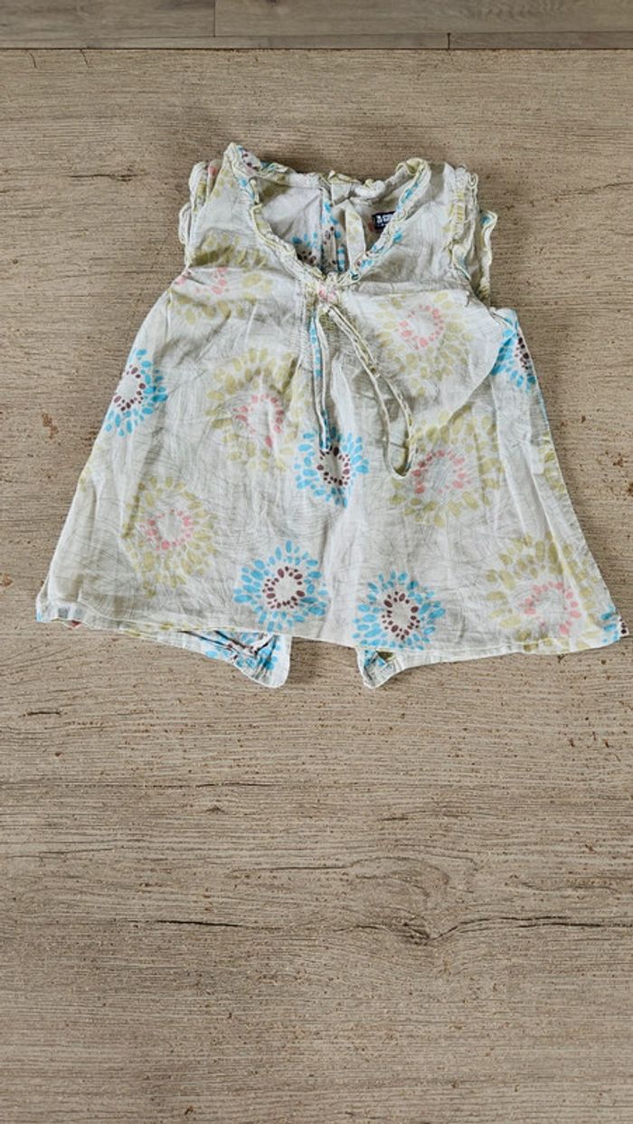 Blouse sans manche beige à dessin, Zara Girls, 6/8 ans, nickel