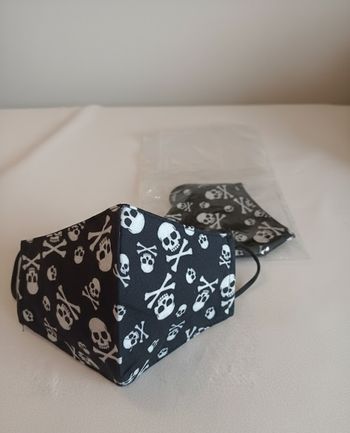 Lot de 2 Masques Barrière Lavables - Têtes de Mort & Os Croisés - Neufs