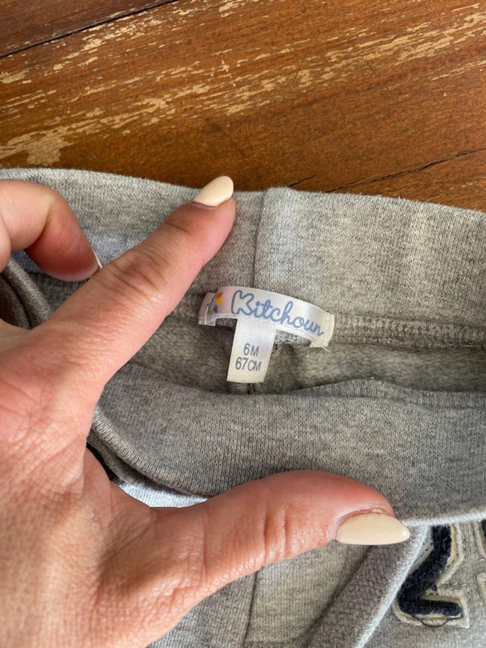 Pantalon de jogging gris kitchoun 6 mois - photo numéro 2