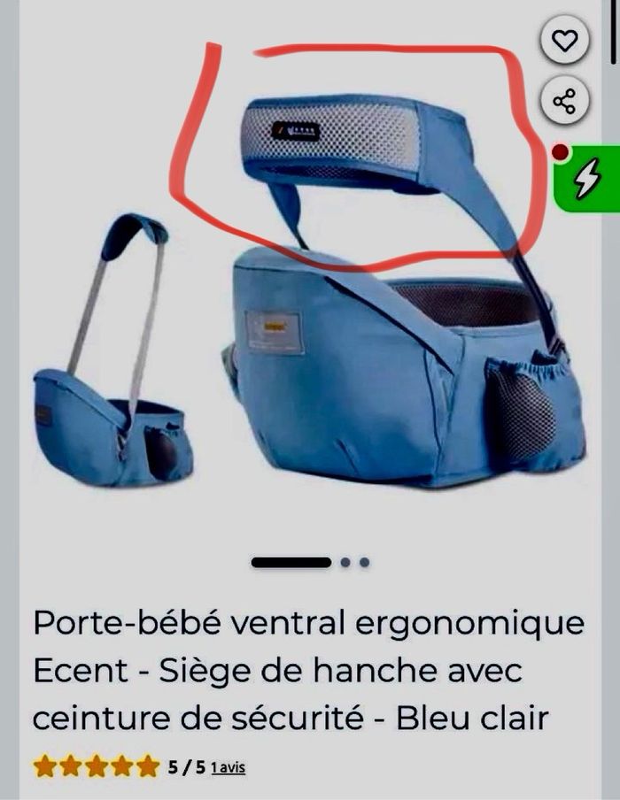 Porte bébé ventrale et siège de hanche - photo numéro 6