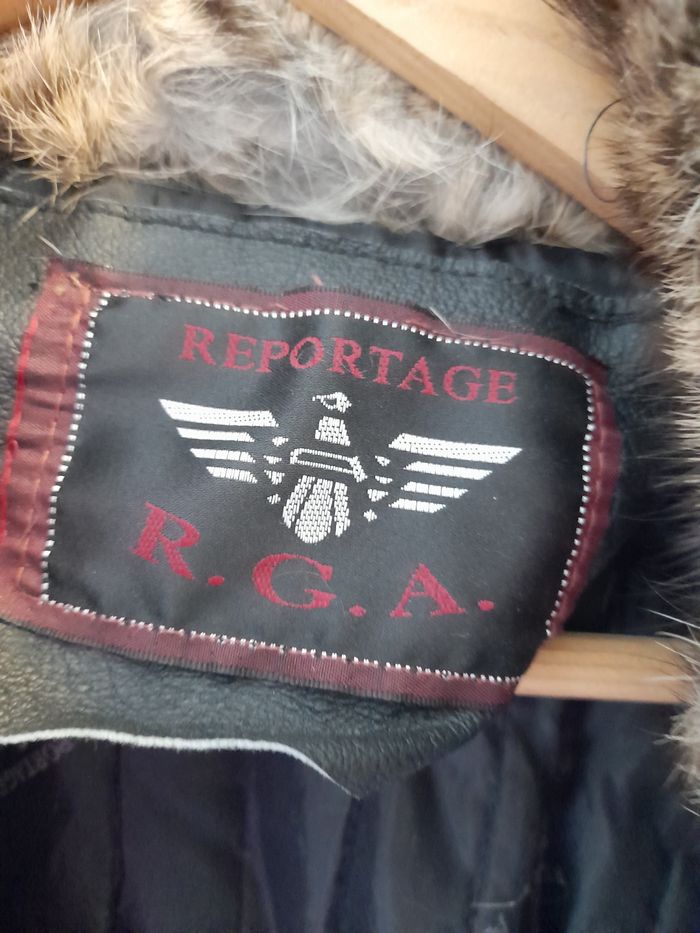 Veste en cuir noire , TXL. marque REPORTAGE R.G.A. - photo numéro 4