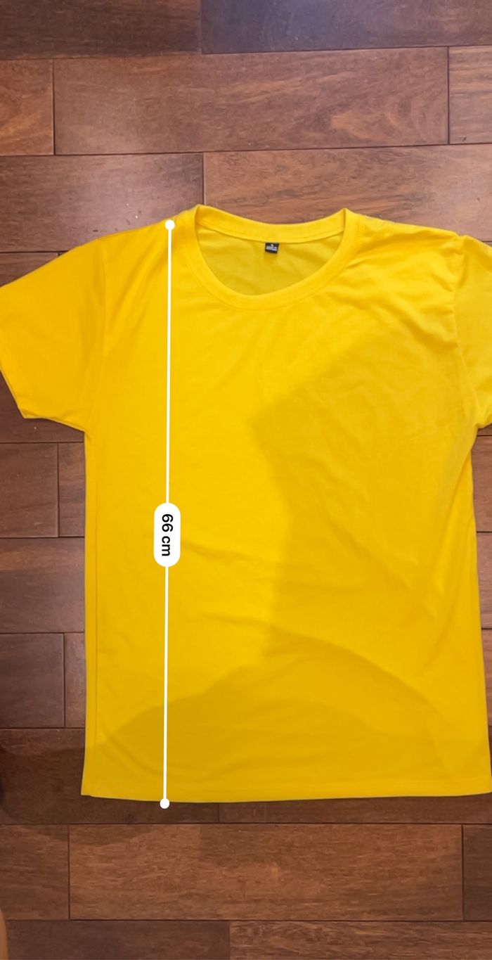 t-shirt manches courtes jaune taille L - photo numéro 5
