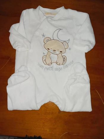 Pyjama velours ours 3 mois gémo