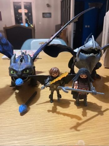 Lot dragons Playmobil tempete bouledogre krokmou et drago