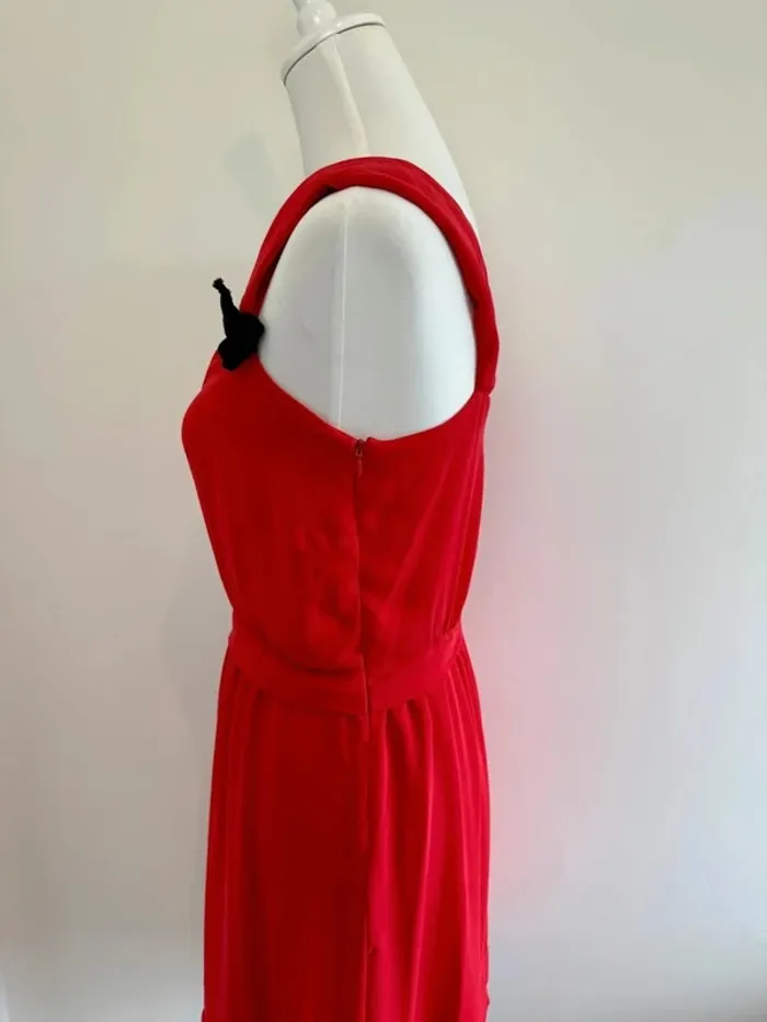 Superbe Robe d'été Claudie Pierlot rouge taille 2 donc médium - photo numéro 3