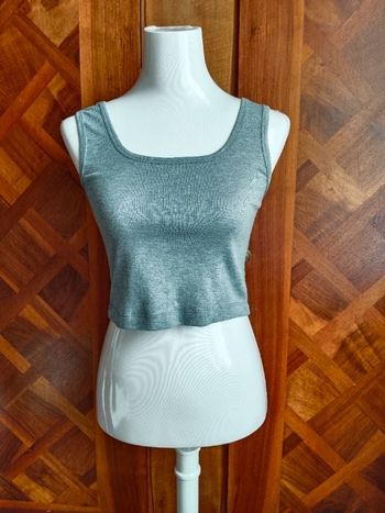 Débardeur crop top kaki Zara