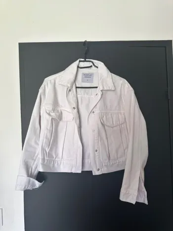 Veste jean blanche courte