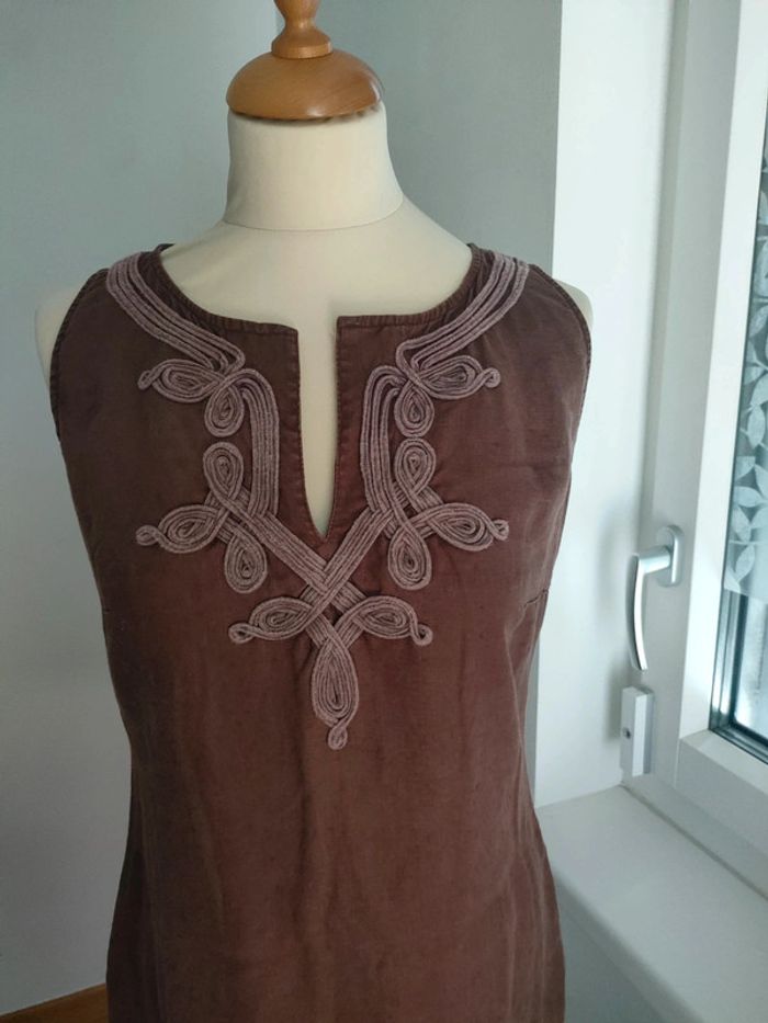 robe été chic lin 38 40 marron etam - photo numéro 2