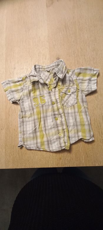 Chemisette vert anis rayé 18 mois