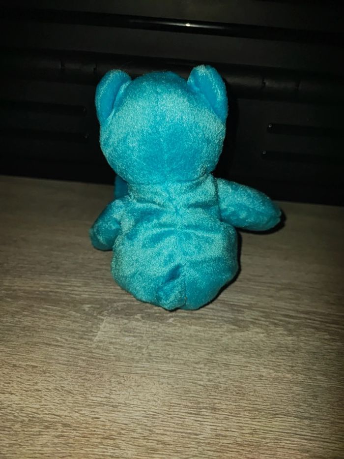 Peluche ourson bleu 20 cm - photo numéro 2