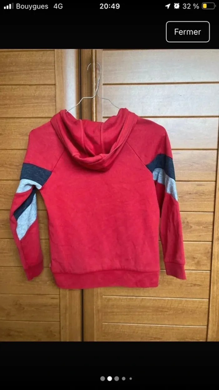 Sweat capuche 8 ans okaidi garçon rouge - photo numéro 2
