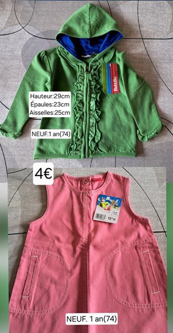 Ensemble NEUF pour fille gilet et robe 1 an