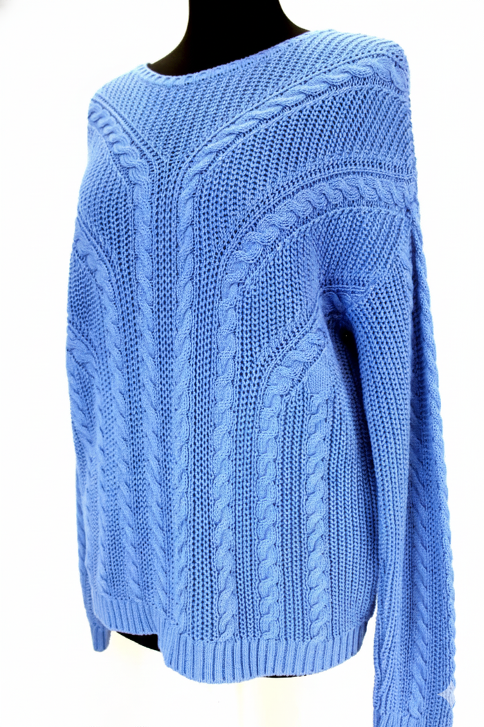 Magnifique Pull en Maille Bleu - Taille S - photo numéro 2